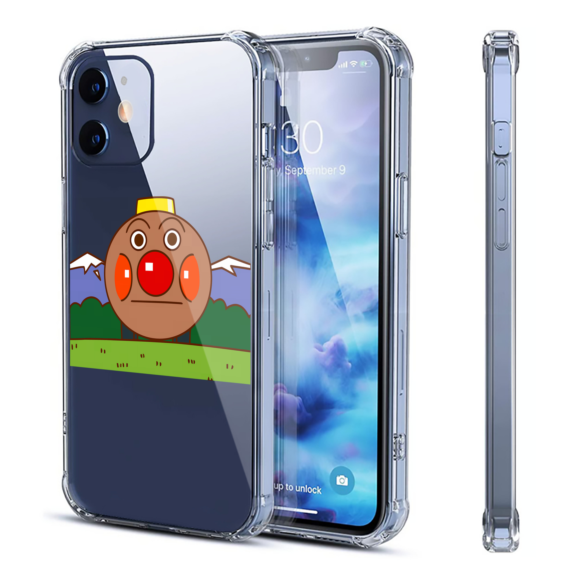 （画像用） アンパンマン Anpanman 【iPhone 12シリーズ対応】透明スマホケース（クリアソフトケース）